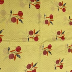 Yellow Cotton Cambric Printed Fabric
