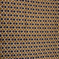 Mustard Glace Cotton Cambric Printed Fabric