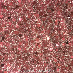 Maroon Net Sequins Embroidered Fabric