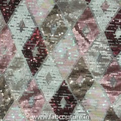 White Net Sequins Embroidered Fabric