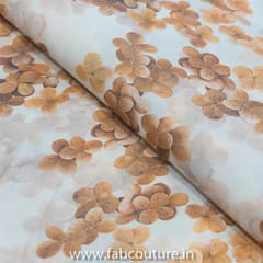 Cream Heavy Satin Digital Printed Fabric