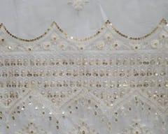 White Net Embroidered Fabric