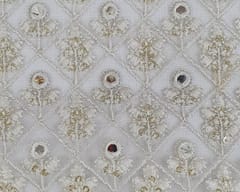 White Net Embroidered Fabric