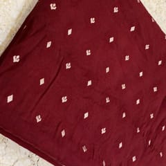Maroon Chanderi Jacquard fabric