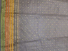 Grey Organza Embroidered Fabric