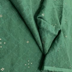 Green Chanderi Jacquard fabric