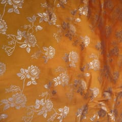 Orange Coloured Jaal Jacquard Silk fabric
