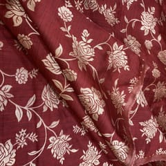 Mehroon Coloured Jaal Jacquard Silk