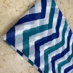 Green-White Coloured Tabby Silk Digital Printed Fabric