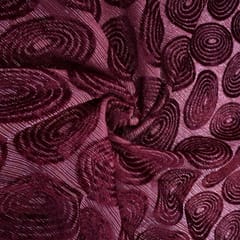 Maroon Coloured Velvet Brasso Georgette fabric