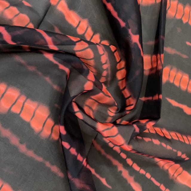 Black Tabby Silk Digital Printed Fabric