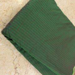 Green Colour Chanderi Self Checks fabric