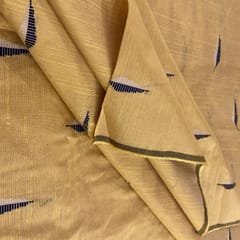 Yellow Colour Chanderi Dobby Leaf Booti fabric