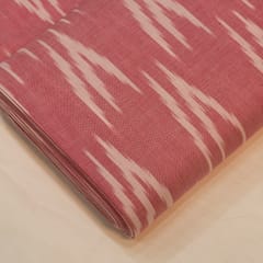 Pink & White Colour Pure Cotton Ikat fabric