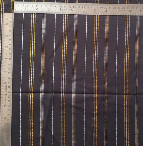 Z-Black and Yellow Lurex Yarn Dyed Stripe Fabric