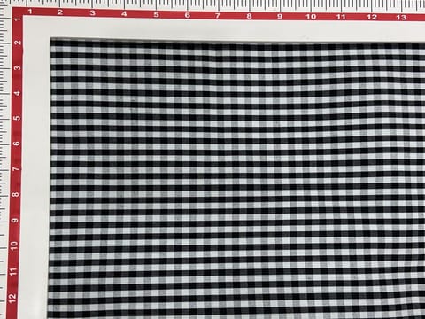 Black and White Little Gingham Check Poly Cotton Fabric