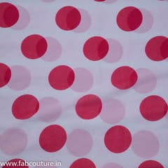 Pink Colour Georgette Polka Dots Printed Fabrics
