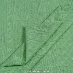 Green Colour Georgette Lakhnavi Embroidered Fabric