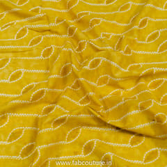 Yellow Colour Cotton Shibori Printed Fabric