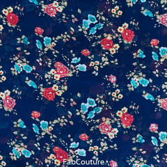 Blue Colour Georgette Printed Fabric