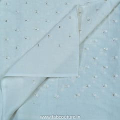 White Dyeable Mal Embroidered Fabric
