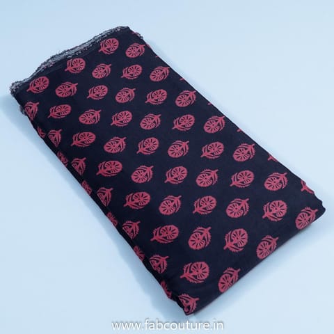 Black Modal Satin Digital Printed Fabric
