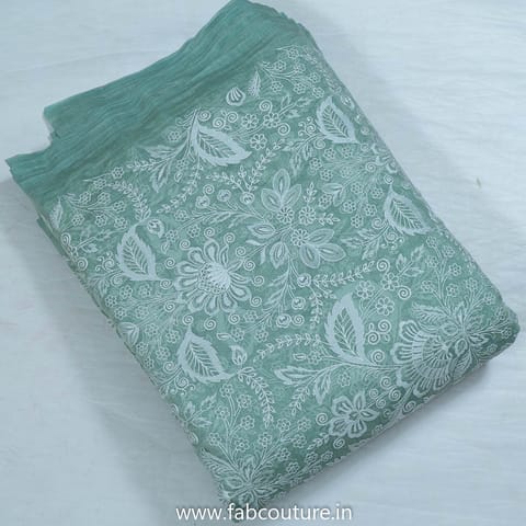 Green Color Mal Chanderi Embroidery