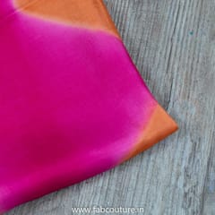 Magenta With Orange Gajji Silk Clamp Dyed Fabric 2.5 Metre Piece