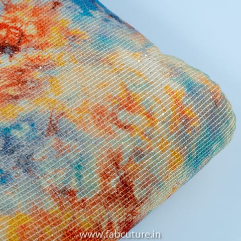Velvet Digital Print With Embroidered Fabric