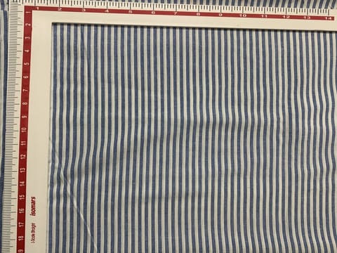 Blue and White Yarn Dyed Cotton Stripe Fabric