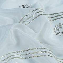 White Dyeable Chinon Chiffon Embroidery