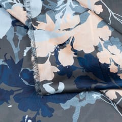 Military Green Korian Satin Silk Digital Printed Fabric