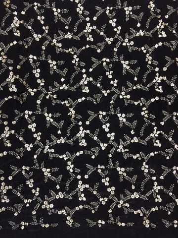 Black Micro Velvet Embroidery