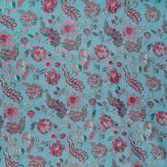 Sea Green Color Kota Digital Printed Fabric