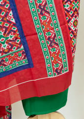 Cotton Patola Printed Suit Set With Printed Cotton Dupatta And Cotton Bottom
