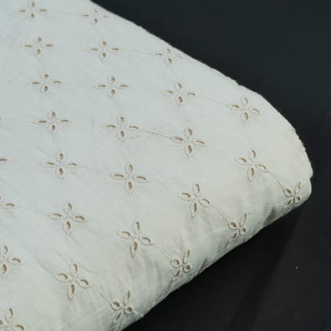 Dyeable Cotton Chikan fabric