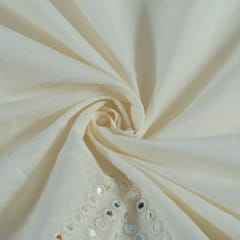 Dyeable kora Cotton Faux Mirror Embroidery