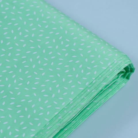 Green Color Glace Cotton Printed Fabric