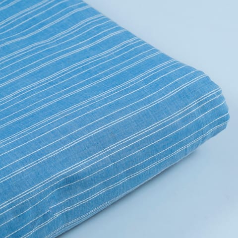 Sky Blue Color Cotton Dobby Strips