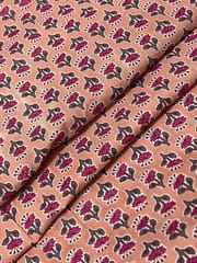 Cream base fabric with pink flowers