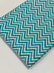 White base blue zigzag lines fabric
