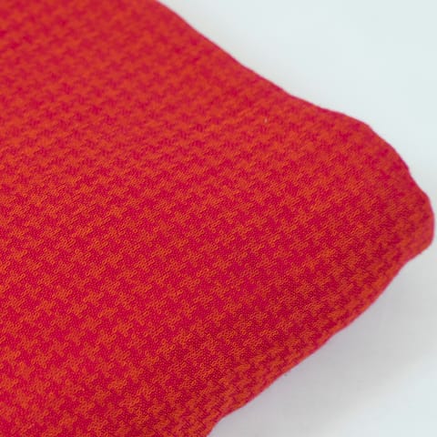 Majenta Orange Super soft Rayon Dobby Checks fabric