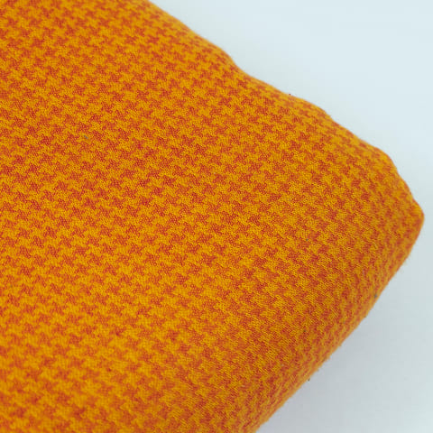 Yellow Orange Super soft Rayon Dobby Checks fabric