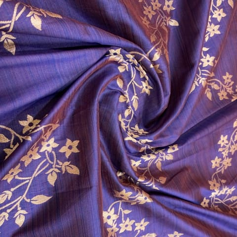 Purple Coloured Zig Zag Jacquard Silk(1.8Mtr Piece)