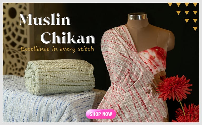 Muslin Chikan Embroidery prints