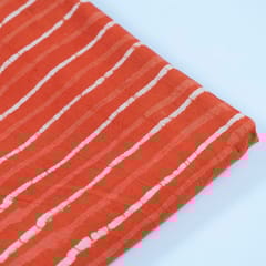 Orange Color Cotton Cambric Batik Printed Fabric