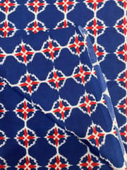 Dark blue base fabric with flowers
