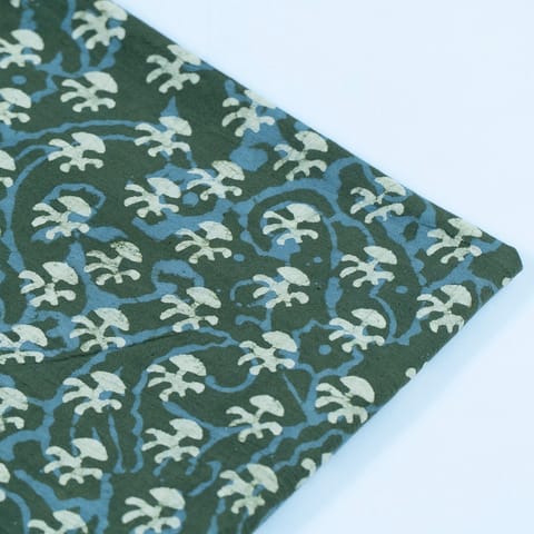 Green Color Cotton Cambric Batik Print(1.90Mtr Piece)