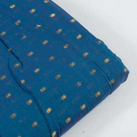 Royal Blue Color Chanderi Booti Jacquard fabric
