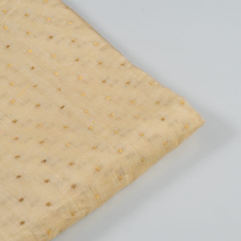 Cream Color Chanderi Booti Jacquard fabric (70Cm Piece)